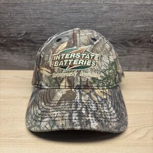 Interstate Batteries Hat Cap Snap Back Camo Realtree Hunting Advertising Mens